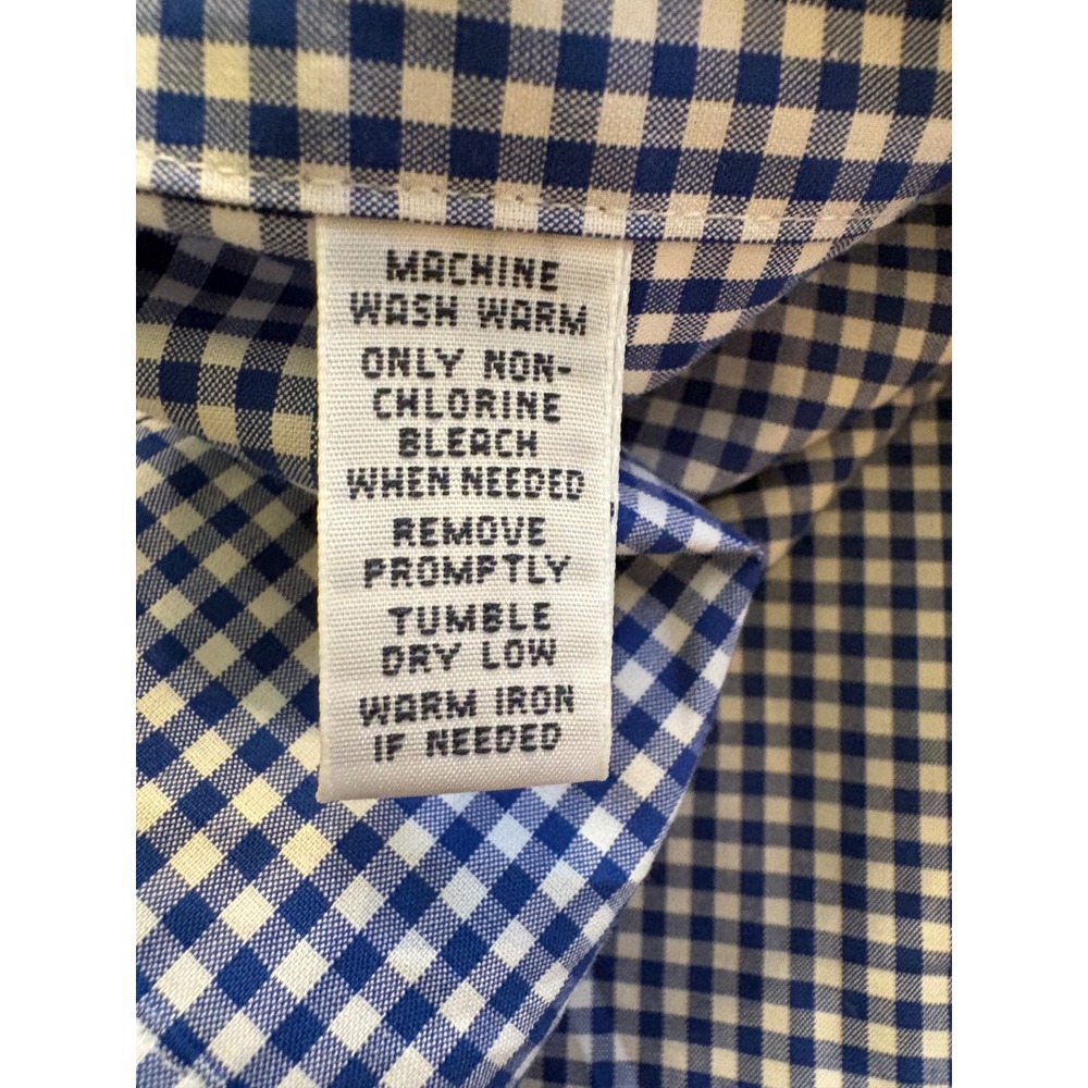 Ralph Lauren Mens XXL Custom Fit Gingham Button Down Shirt Blue White Preppy - Picture 8 of 10